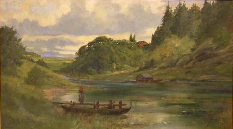 Johan Fredrik Krouthen Woman and Boat